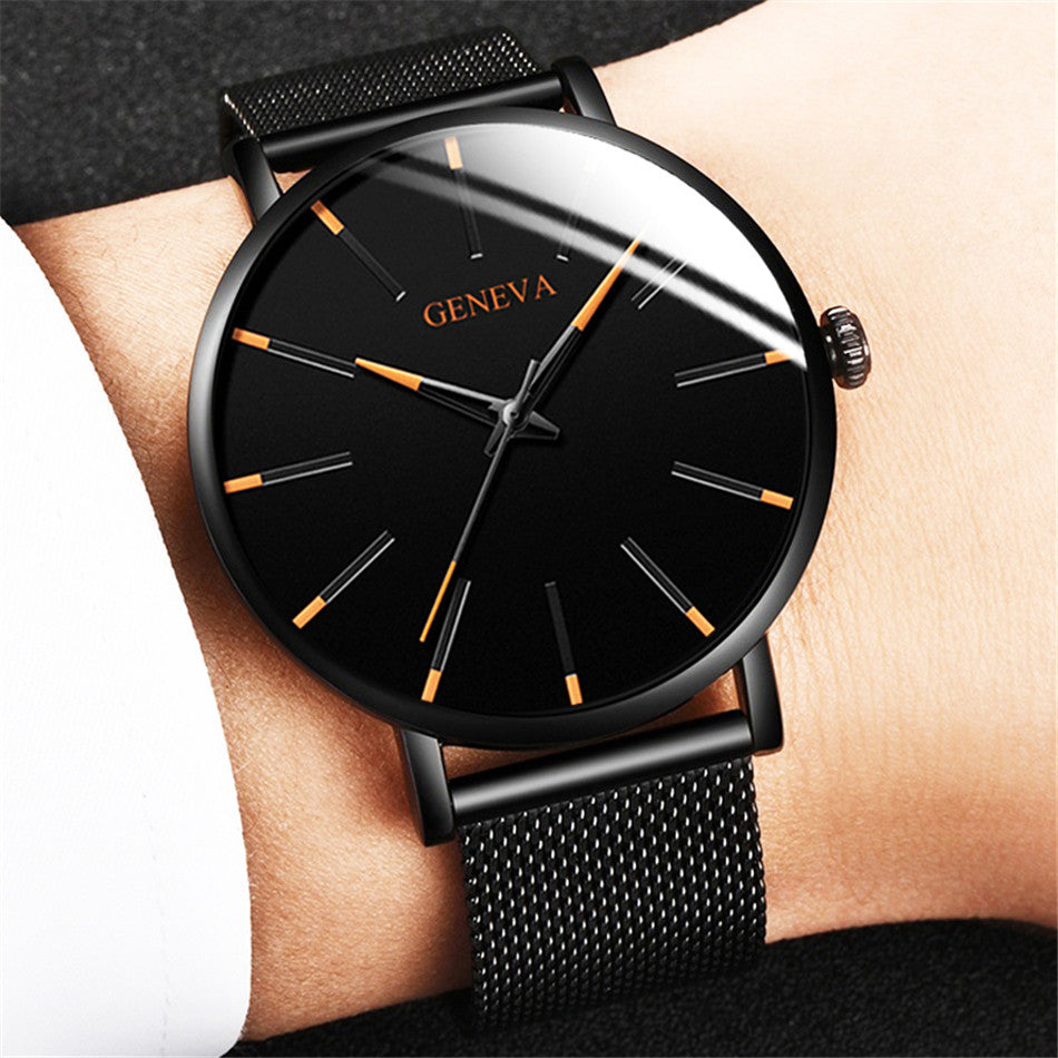 Geneva Minimalist Watch Men Ultra Thin Stainless Steel