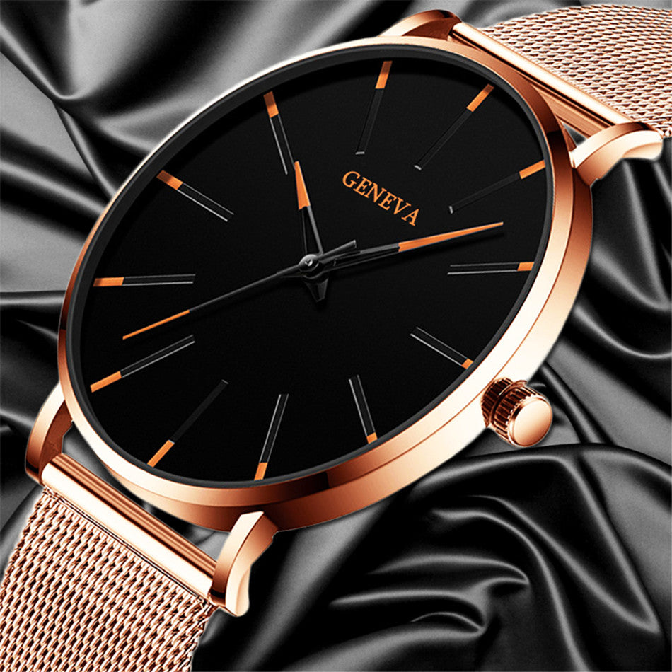Geneva Minimalist Watch Men Ultra Thin Stainless Steel