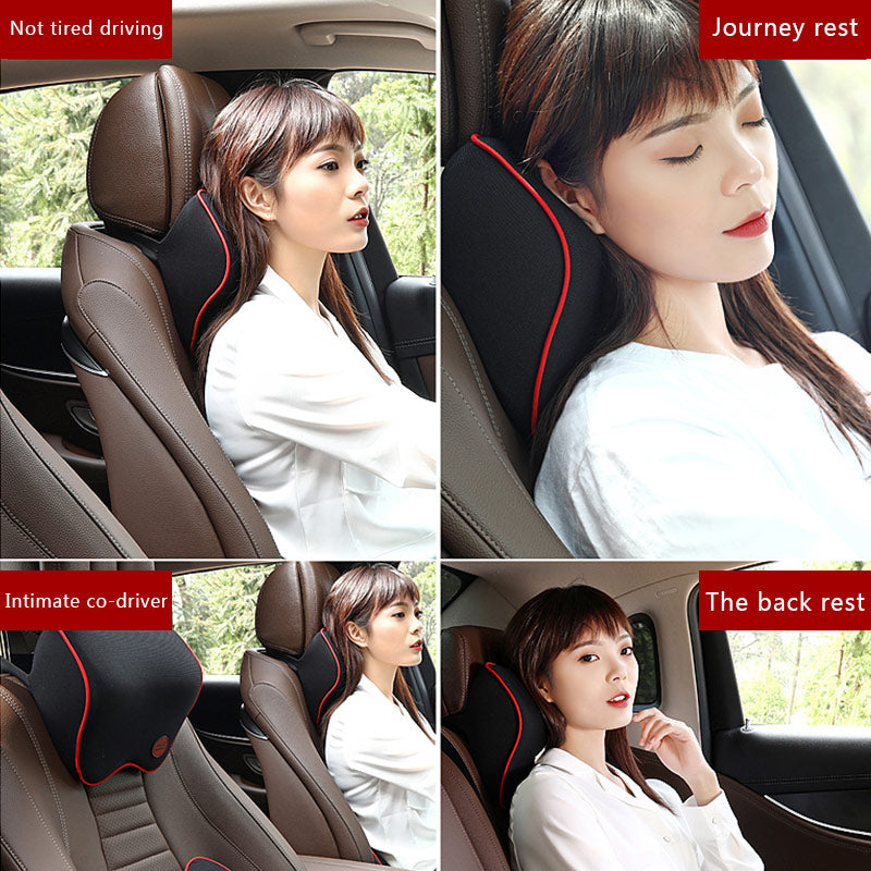 Car Headrest Pillow Neck Memory Lumbar Support Cotton Breathable Pillow