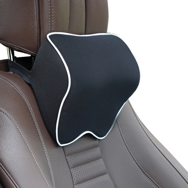 Car Headrest Pillow Neck Memory Lumbar Support Cotton Breathable Pillow