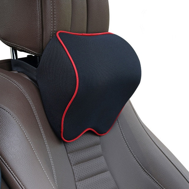 Car Headrest Pillow Neck Memory Lumbar Support Cotton Breathable Pillow