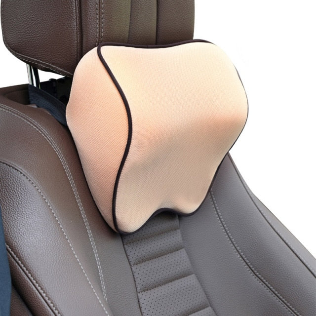 Car Headrest Pillow Neck Memory Lumbar Support Cotton Breathable Pillow