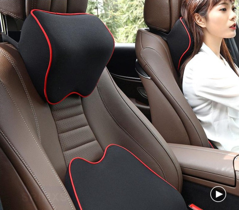Car Headrest Pillow Neck Memory Lumbar Support Cotton Breathable Pillow