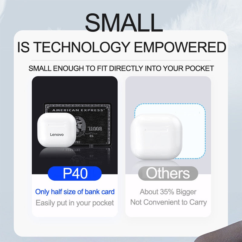 Lenovo Wireless Earphone Bluetooth 5.0, Dual Stereo, Noise Reduction