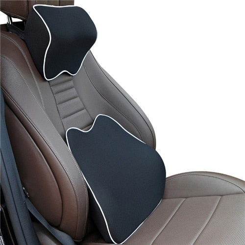 Car Headrest Pillow Neck Memory Lumbar Support Cotton Breathable Pillow