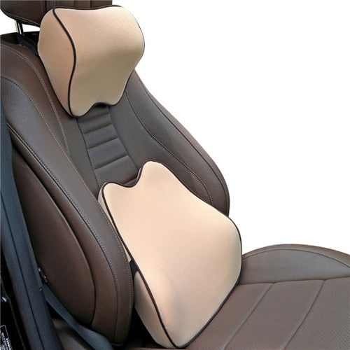 Car Headrest Pillow Neck Memory Lumbar Support Cotton Breathable Pillow