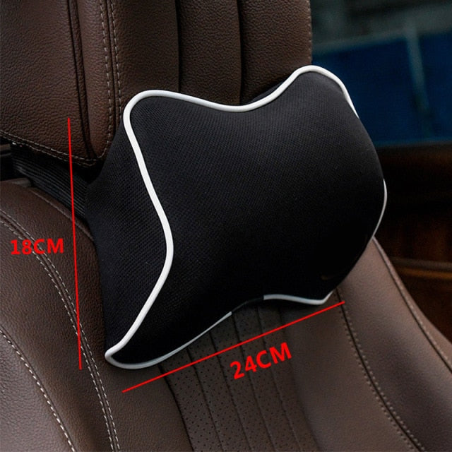 Car Headrest Pillow Neck Memory Lumbar Support Cotton Breathable Pillow