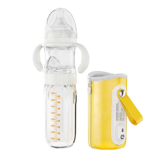 Baby Bottle Travel Feeding Set With Milk Powder Storage With USB Warmer - THREE-IN-ONE