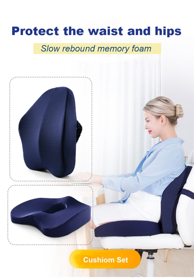 Memory Foam Seat Cushion Orthopedic Pillow Office Chair Cushion Support