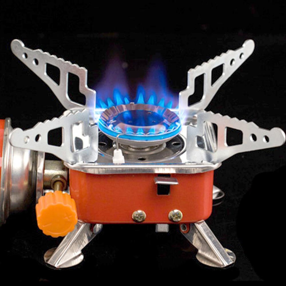 Foldable Square Cooking Stove Portable Outdoor Camping Combustor Cooker Cookware Travel Picnic Barbecue Gas Furnace
