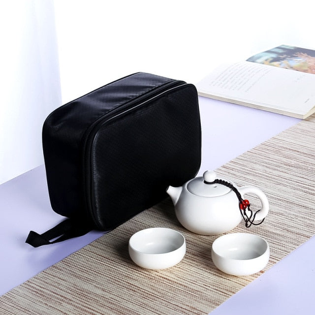 Ceramic teapot kettle gaiwan Chinese Travel Ceramic tea cup for puer chinese tea pot portable tea set drinkware Free shipping