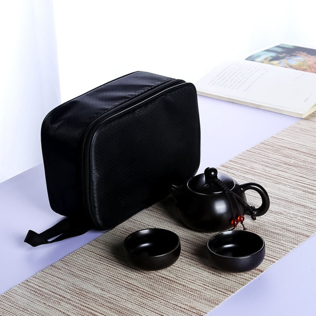 Ceramic teapot kettle gaiwan Chinese Travel Ceramic tea cup for puer chinese tea pot portable tea set drinkware Free shipping