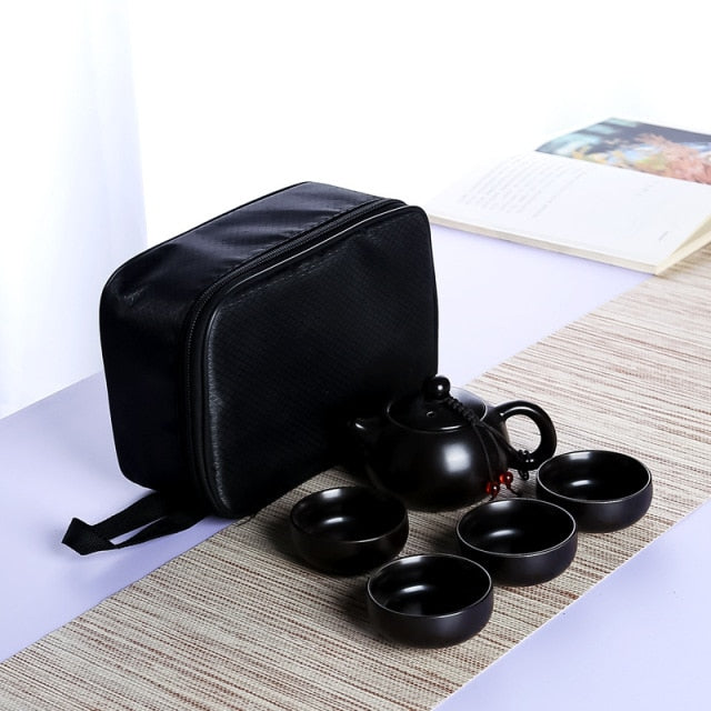 Ceramic teapot kettle gaiwan Chinese Travel Ceramic tea cup for puer chinese tea pot portable tea set drinkware Free shipping