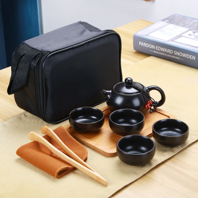 Ceramic teapot kettle gaiwan Chinese Travel Ceramic tea cup for puer chinese tea pot portable tea set drinkware Free shipping