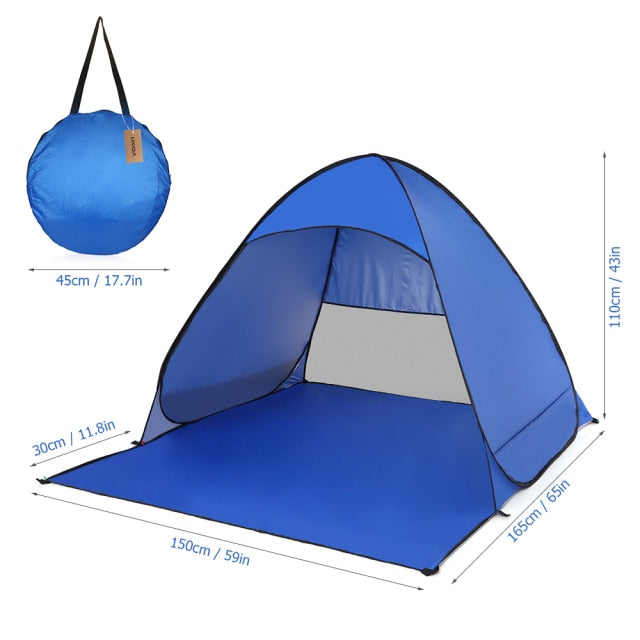 Automatic Instant Pop Up Tent Potable Beach Tent Lightweight Outdoor UV Protection Camping Fishing Tent Cabana Sun Shelter 2021