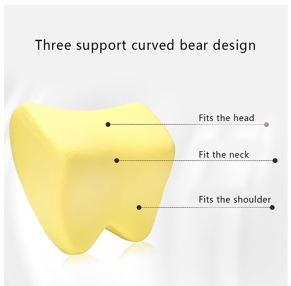 Car Headrest Pillow Neck Memory Lumbar Support Cotton Breathable Pillow