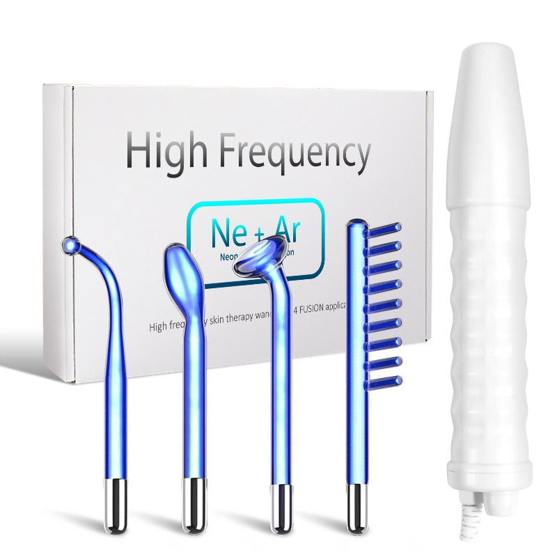 High Frequency Facial Machine Electrotherapy Pro Skin Treatment Wand Glass FUSION (Neon + Argon Wands)