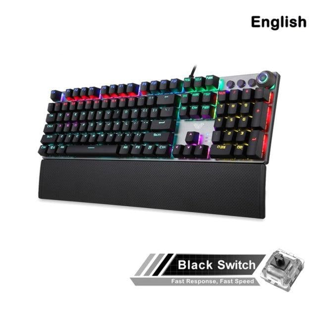 AULA F2088 Mechanical Gaming Keyboard Anti-ghosting 104 brown Switch blue Wired Mixed Backlit Keyboard for Game Laptop PC