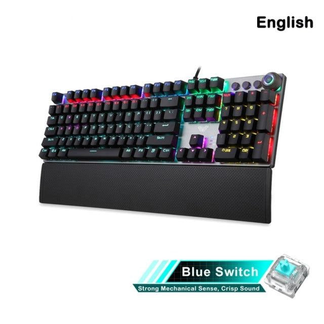 AULA F2088 Mechanical Gaming Keyboard Anti-ghosting 104 brown Switch blue Wired Mixed Backlit Keyboard for Game Laptop PC