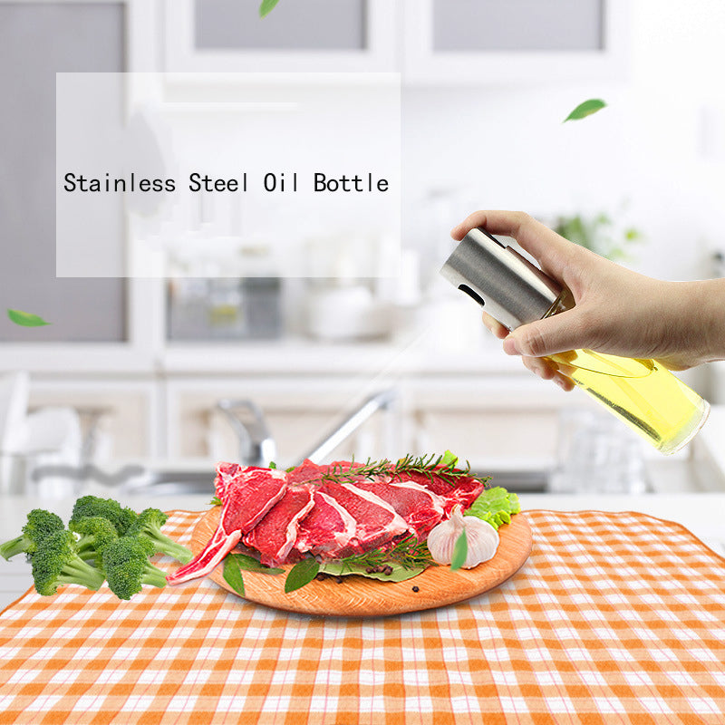 Kitchen Stainless Steel Olive Oil Sprayer Bottle Pump Oil Pot Leak-proof Grill BBQ Sprayer Oil Dispenser BBQ Cookware Tools