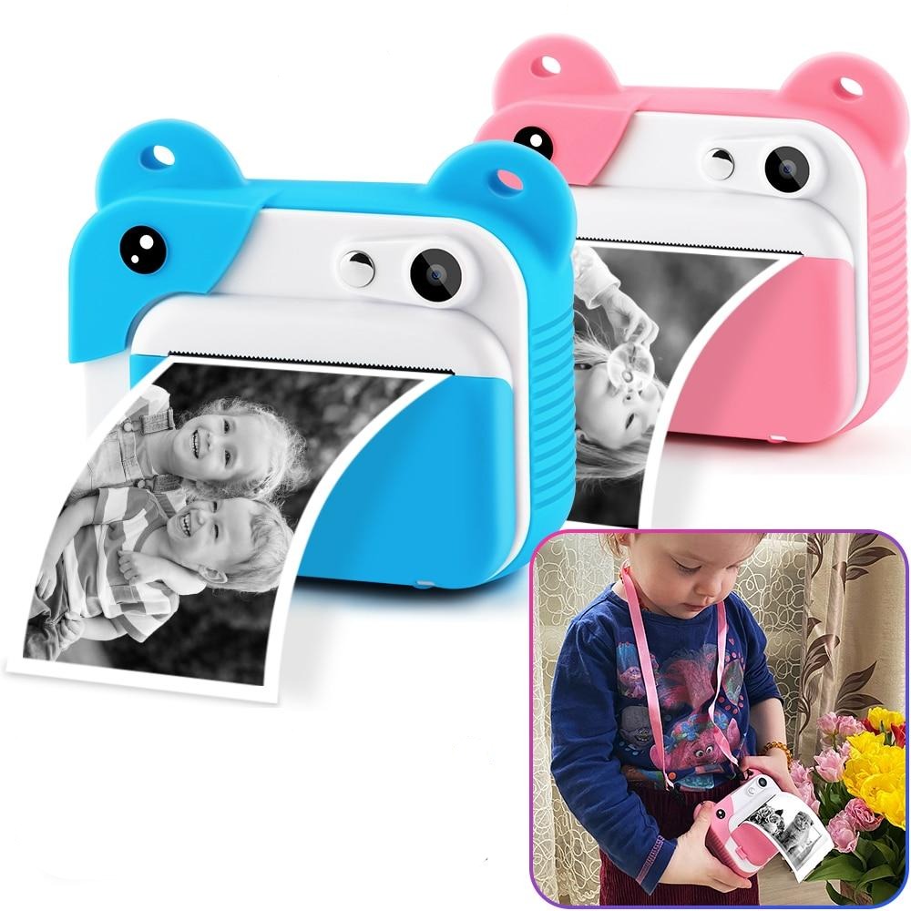 Prograce Kid Instant Print Camera Thermal Printing Camera Digital Photo Camera Girl's Toy Child Camera Video Boy's Birthday Gift