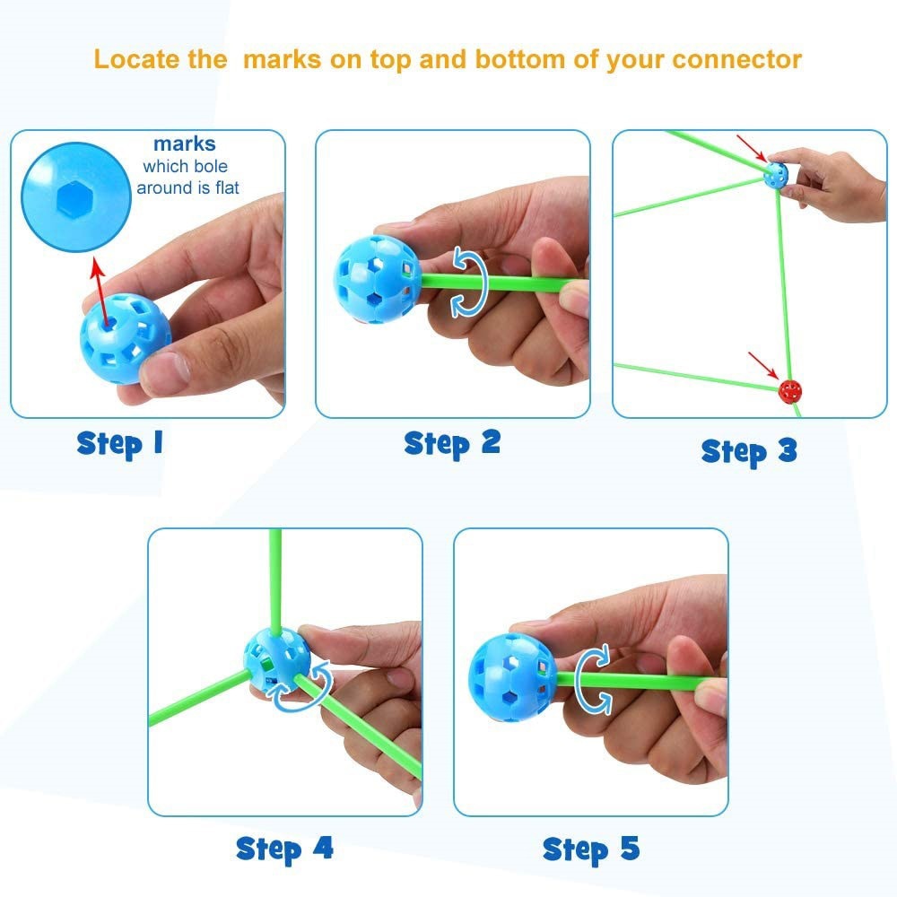 Kids Construction Fort Building Kit Castles Tunnels Tents Kit DIY 3D Magination Play House Assemble Toys Children Gifts