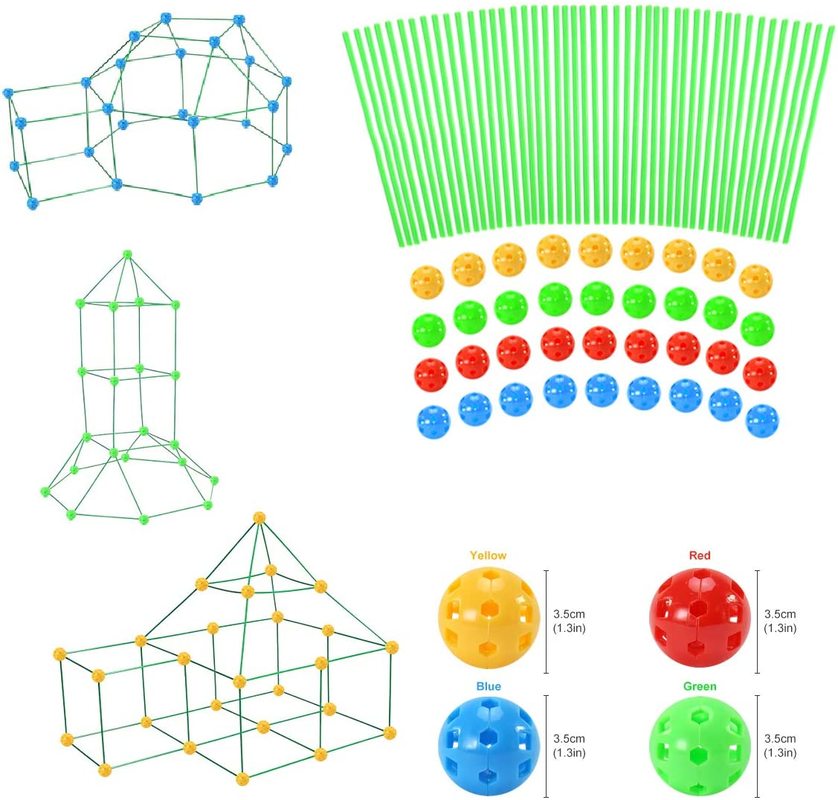 Kids Construction Fort Building Kit Castles Tunnels Tents Kit DIY 3D Magination Play House Assemble Toys Children Gifts