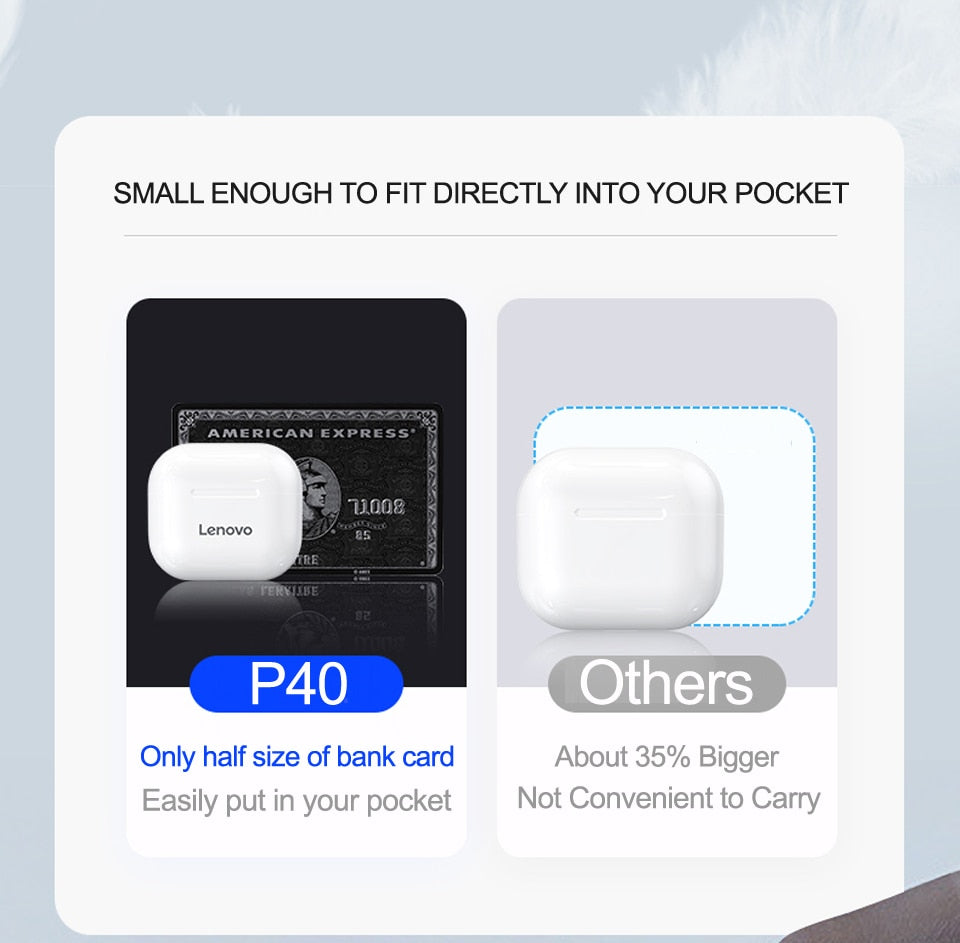 Lenovo Wireless Earphone Bluetooth 5.0, Dual Stereo, Noise Reduction