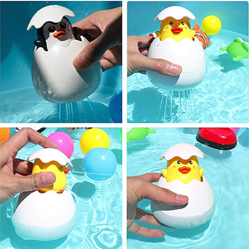 Baby Bathing Toy Children's Cute Duck Penguin Egg Water Spray Sprinkler Bathroom Sprinkling Shower Swimming Water Toys Kids Gift