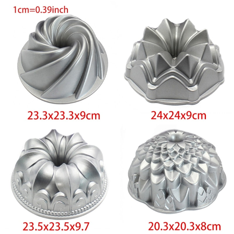Aluminum Cake Mold Cake And Mousse Baking Tool Double Sided Gauze Cake Mold Tool Cake Pan Non Stick Shaped Tube Pan For Kitchen