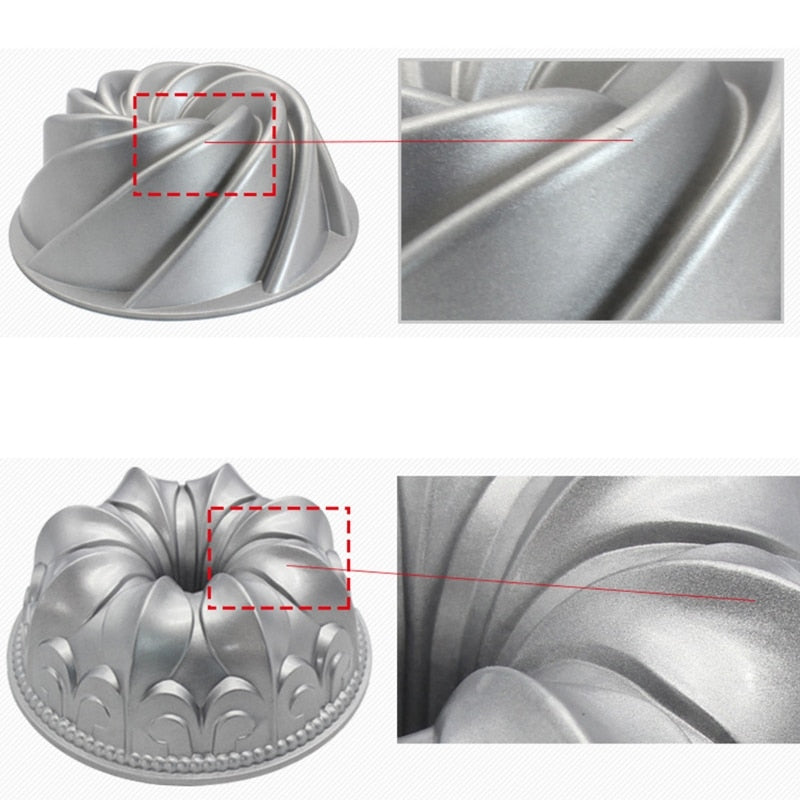 Aluminum Cake Mold Cake And Mousse Baking Tool Double Sided Gauze Cake Mold Tool Cake Pan Non Stick Shaped Tube Pan For Kitchen