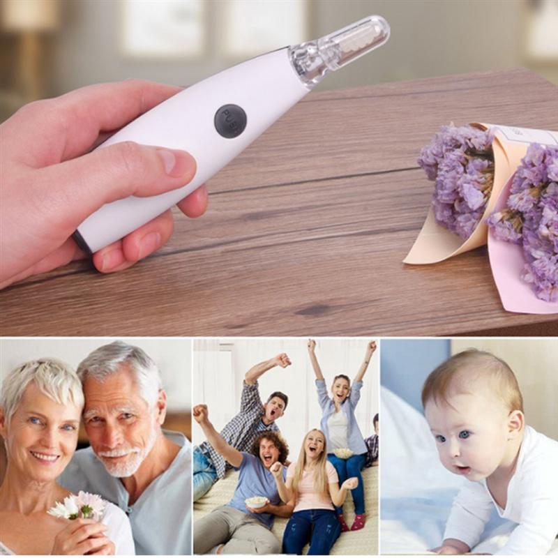 Electric Cordless Vibration Painless Vacuum Ear Wax Pick Cleaner Remover Spiral Ear-Cleaning Device Wax Earpick (Black Or Blue )