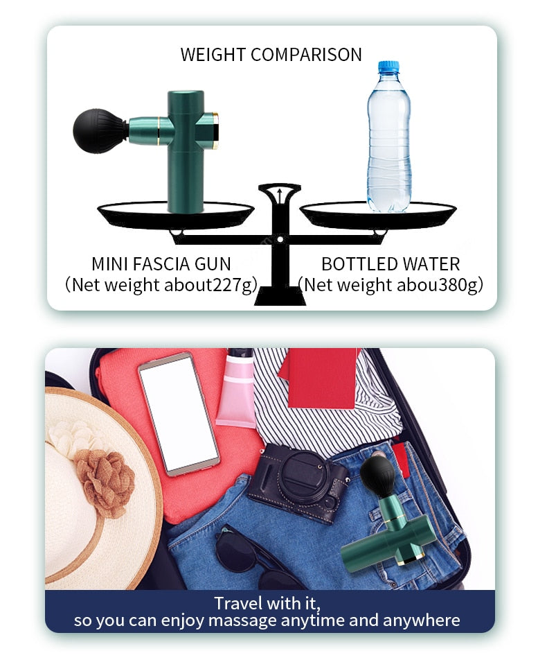 Mini Massage Gun, Deep Tissue Massager Therapy, Pain Relief