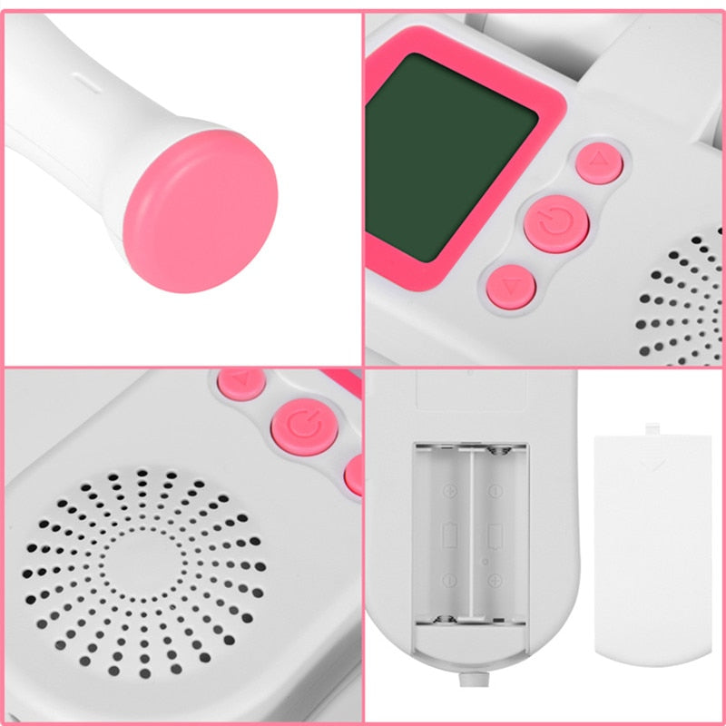 Doppler Fetal Heart rate Monitor Home Pregnancy Baby Fetal Sound Heart Rate Detector LCD Display No Radiation
