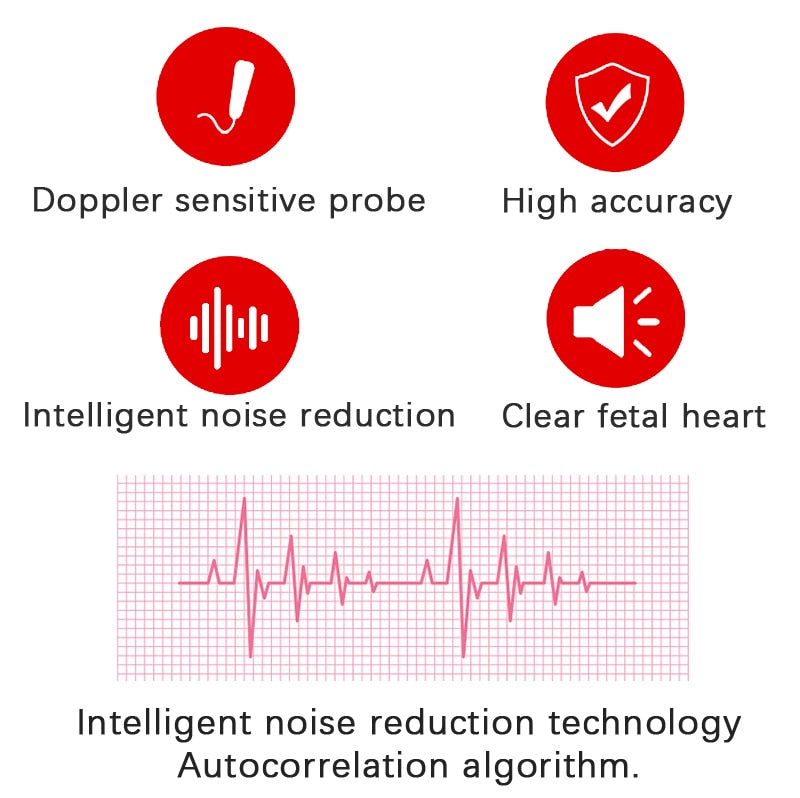 Doppler Fetal Heart rate Monitor Home Pregnancy Baby Fetal Sound Heart Rate Detector LCD Display No Radiation
