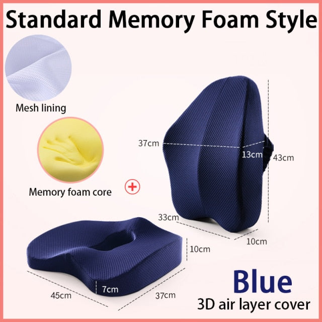 Memory Foam Seat Cushion Orthopedic Pillow Office Chair Cushion Support