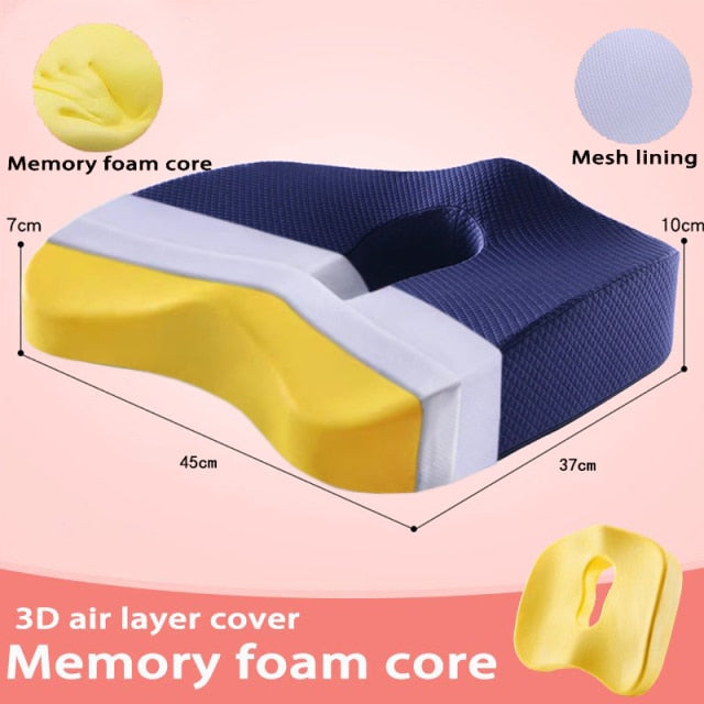 Memory Foam Seat Cushion Orthopedic Pillow Office Chair Cushion Support