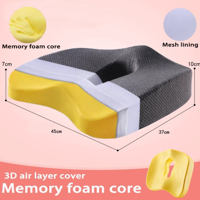 Memory Foam Seat Cushion Orthopedic Pillow Office Chair Cushion Support