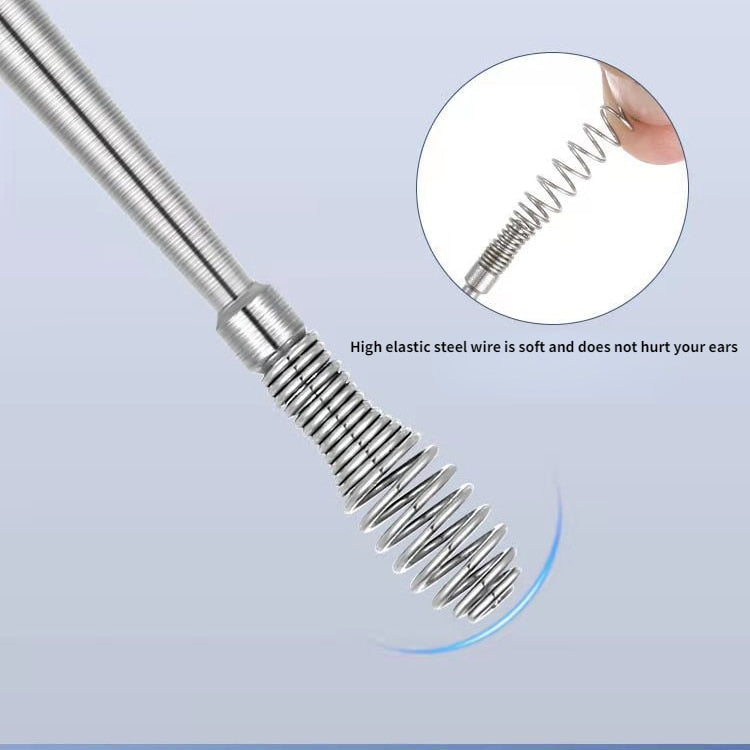 7 Pieces Stainless Steel Earwax Collector, Spiral Turn Ear, Ear Cleaning Tool