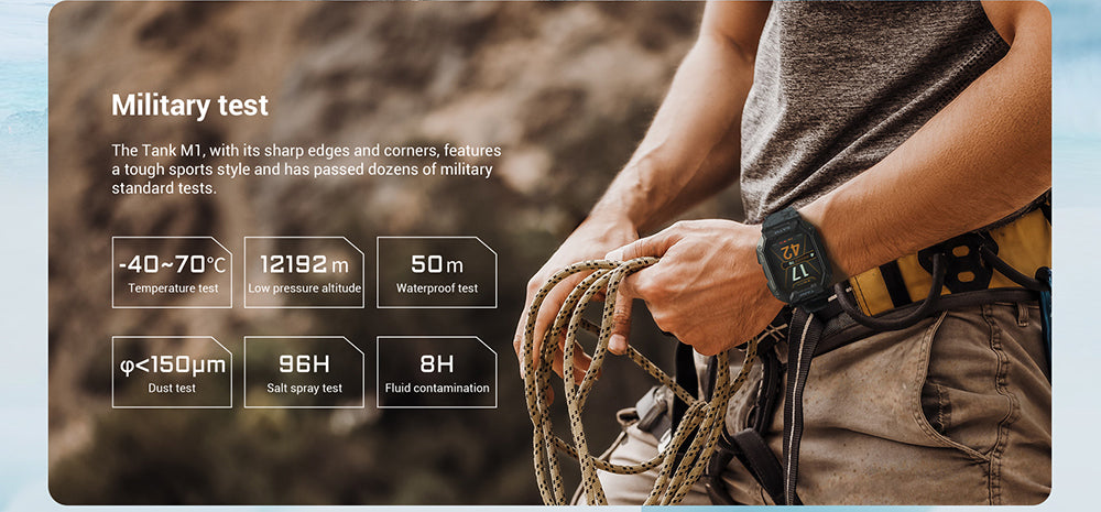 TECHO M1 Rugged Outdoor, Blood Pressure, 5ATM IP69K Waterproof, Bluetooth Smartwatch For Men