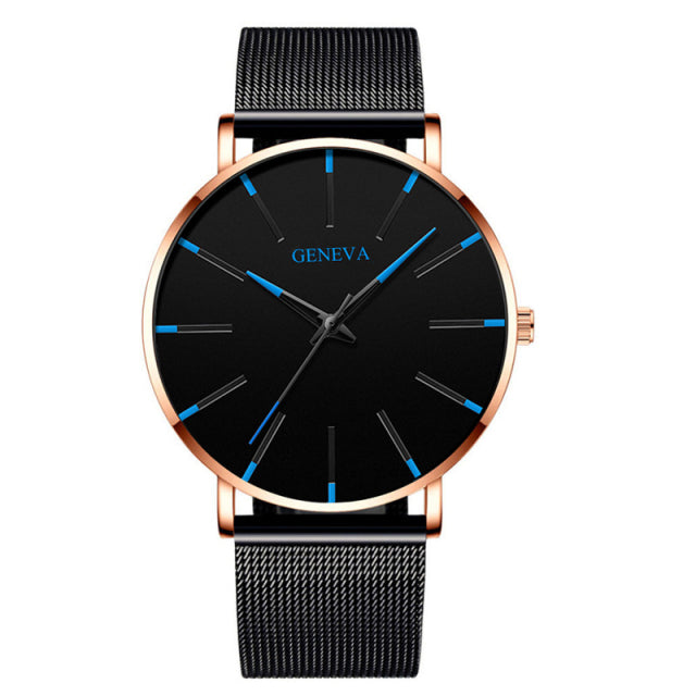 Geneva Minimalist Watch Men Ultra Thin Stainless Steel