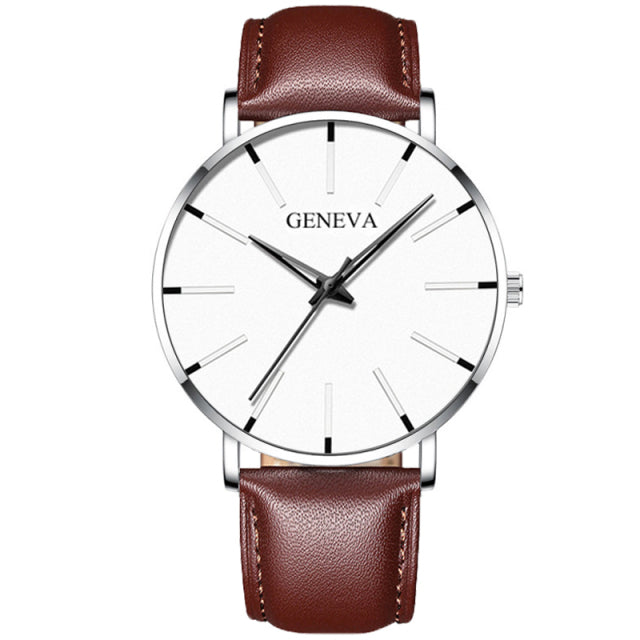 Geneva Minimalist Watch Men Ultra Thin Stainless Steel