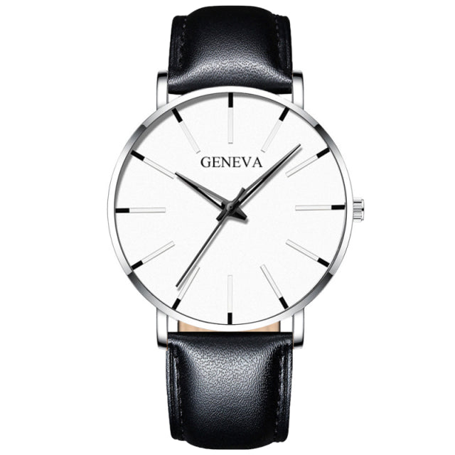 Geneva Minimalist Watch Men Ultra Thin Stainless Steel