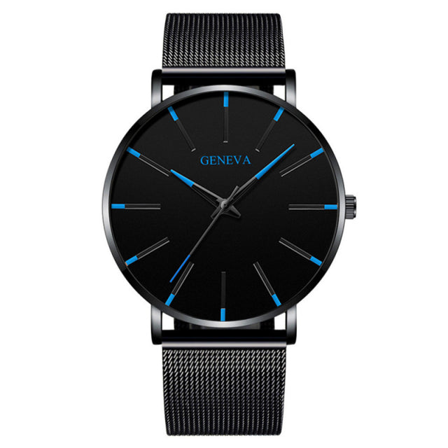 Geneva Minimalist Watch Men Ultra Thin Stainless Steel