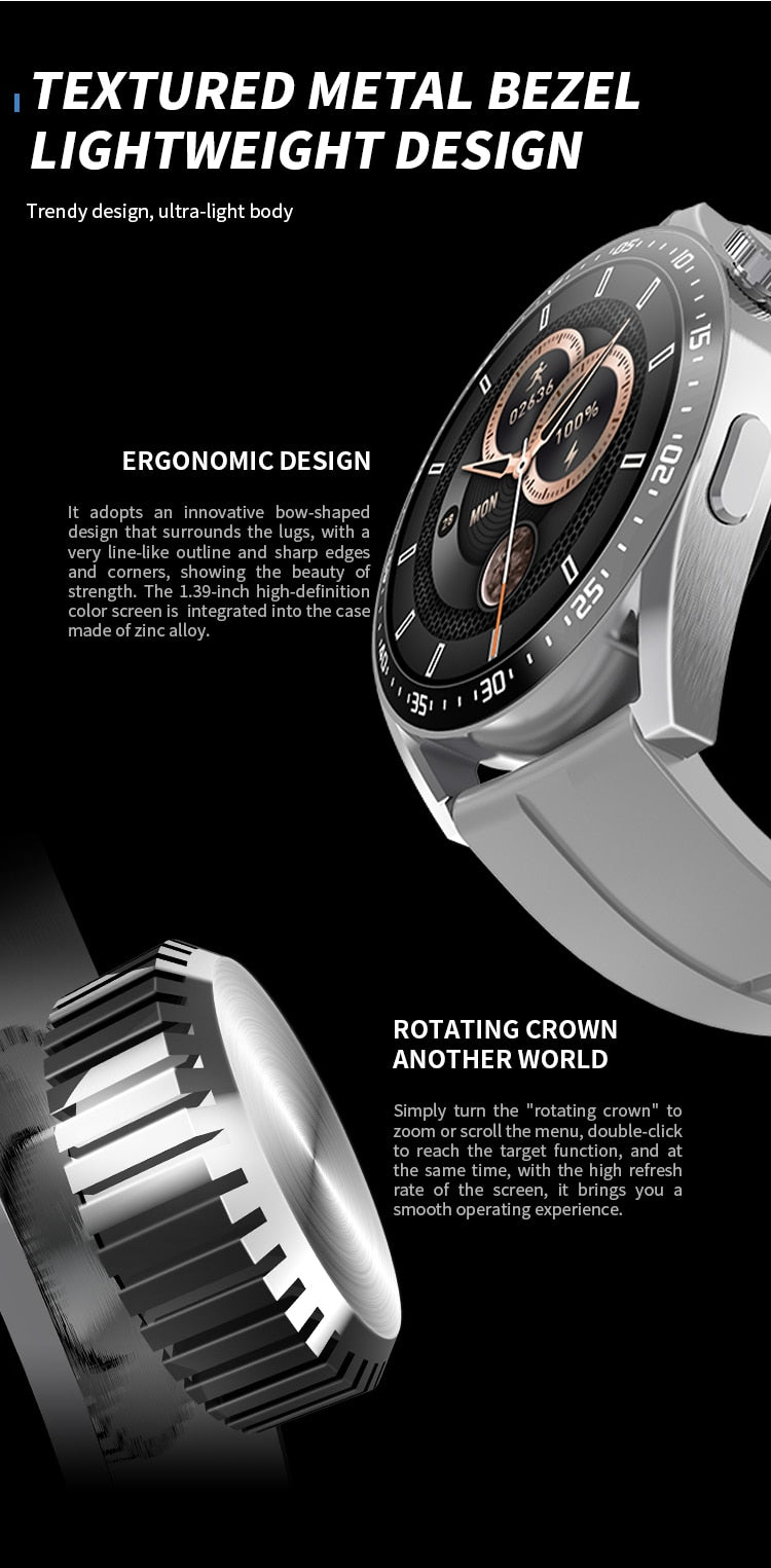 Men Smart Watch HW28 NFC Voice Assistant, Bluetooth Call, Android/iOS