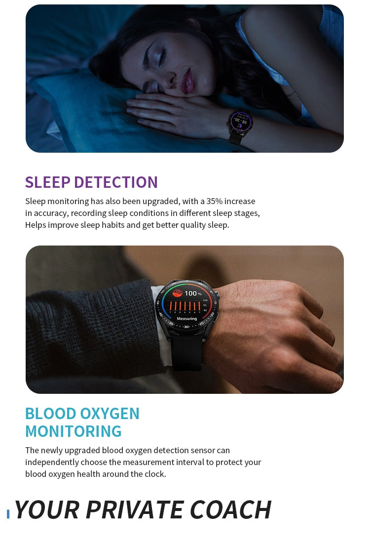 Men Smart Watch HW28 NFC Voice Assistant, Bluetooth Call, Android/iOS