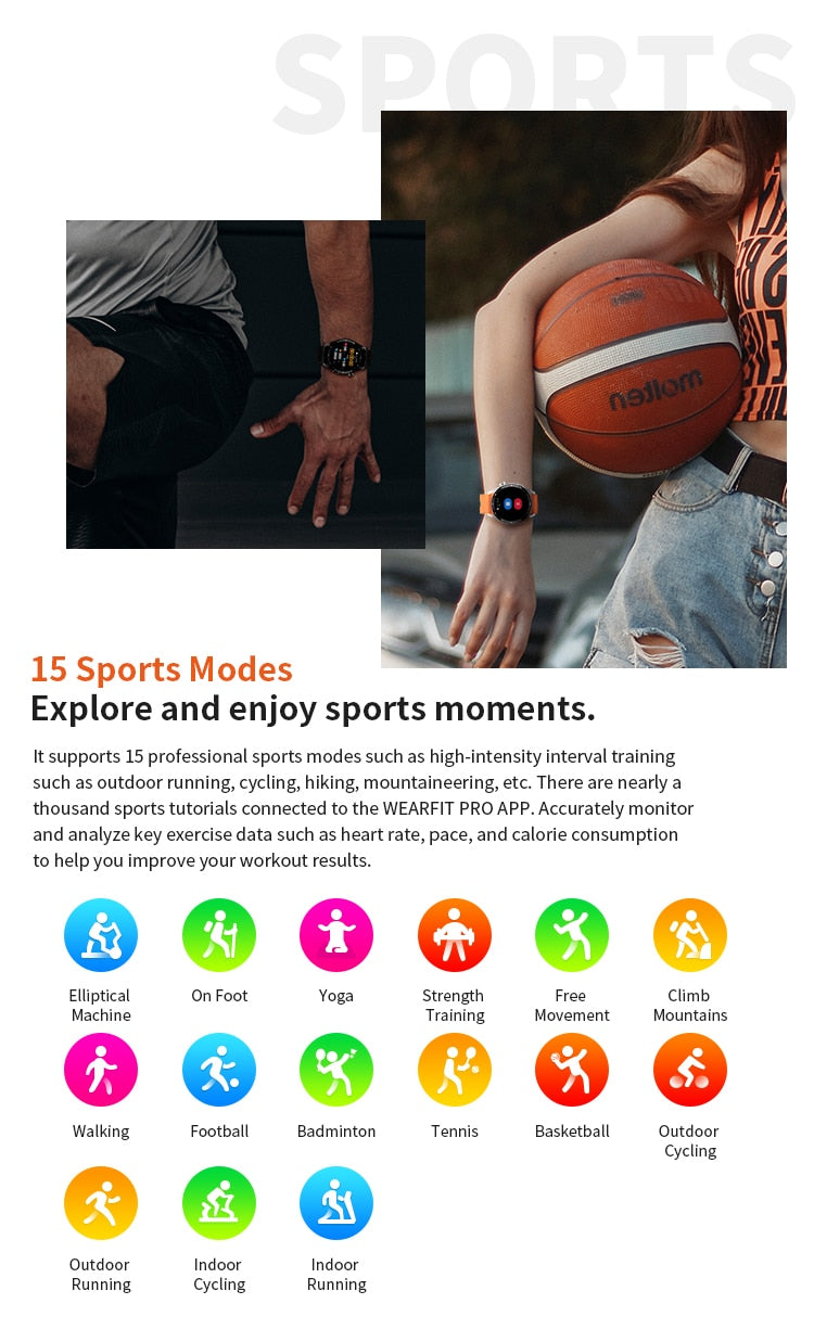 Men Smart Watch HW28 NFC Voice Assistant, Bluetooth Call, Android/iOS