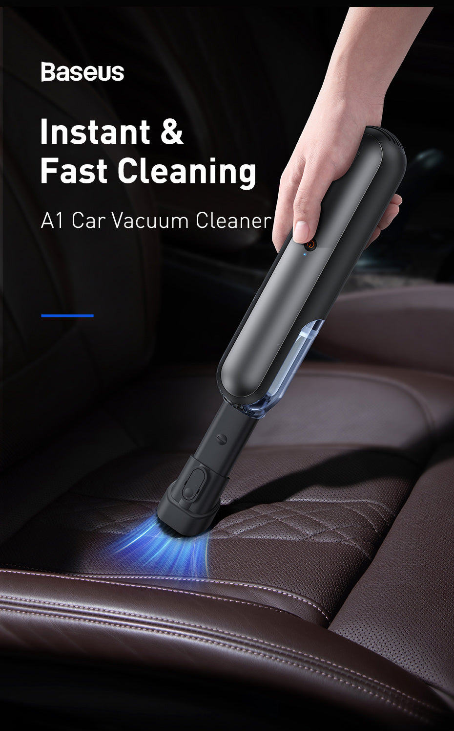 Baseus A1 Car Vacuum Cleaner 4000Pa Car Home Cleaning